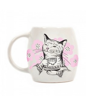 Чашка "Кошка с чаем"